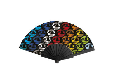 ABANICO DE PLASTICO+TELA SUBLIMABLE ASPLAS NEGRO