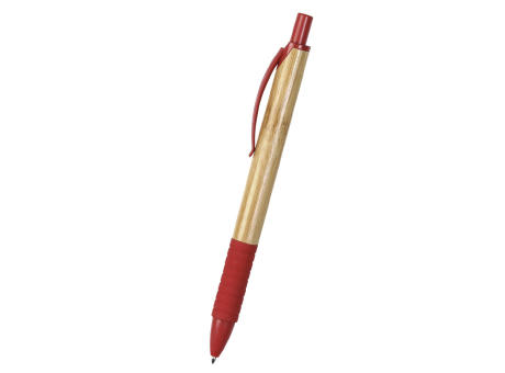 BOLIGRAFO ECONATUR BAMBÚ/CAÑA DE TRIGO/ABS ROJO