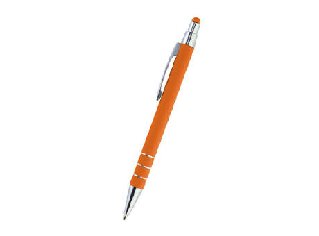 BOLIGRAFO ALUMINIO KAURI CON TOUCH NARANJA ACABADO GOMOSO