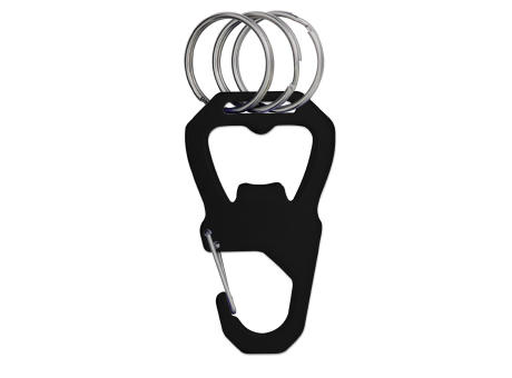 ABRIDOR CON MOSQUETON ALUMINIO KOOP NEGRO