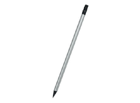 LAPIZ LADER MADERA NEGRA CON GOMA REDONDO PLATA LADER