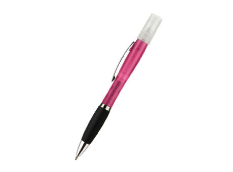 BOLIGRAFO KUMAR TRANSPARENTE CON SPRAY ROSA