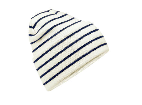 Gorro original de rayas con dobladillo