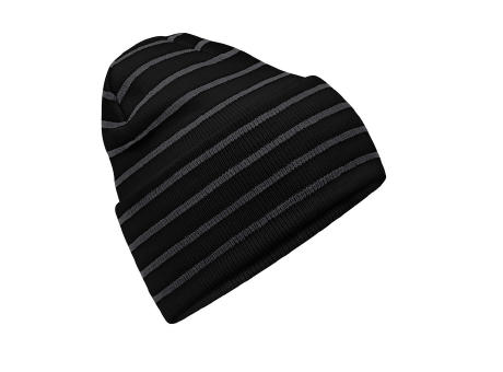 Gorro original de rayas con dobladillo
