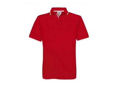 Polo piqué cuello rayado Safran Sport
