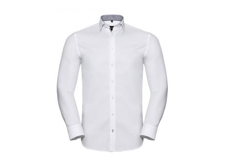 Camisa entallada y contrastada hombre