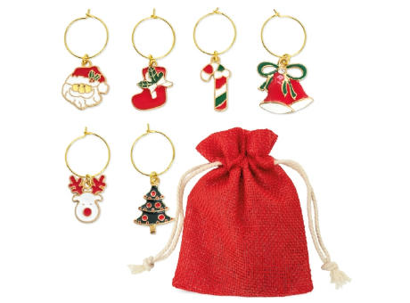 SET DE 6 AROS NAVIDEÑOS PARA COPAS 