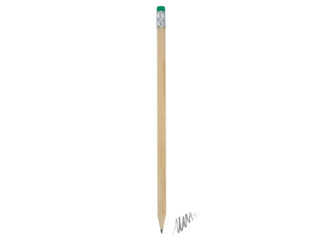 LÁPIZ MADERA CON GOMA COLOR VERDE 