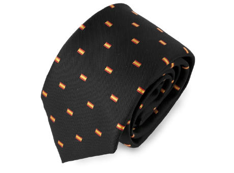 CORBATA BANDERA ESPAÑA NEGRA 