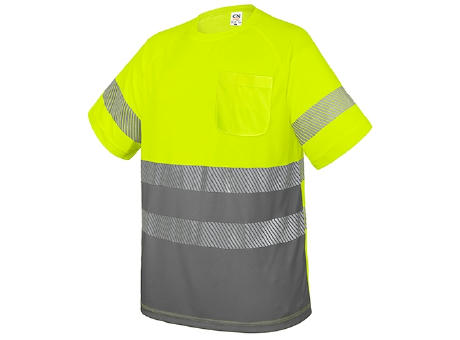 CAMISETA CON BOLSILLO Y BANDAS REFLECTANTES ELÁSTICAS "QVO"