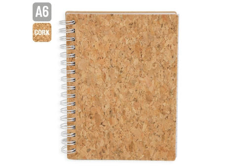 LIBRETA CON ANILLAS BLANCAS CORCHO NATURAL