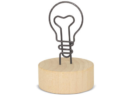 MEMO CLIP CON BASE DE MADERA "EUREKA"