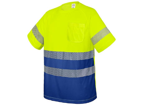 CAMISETA CON BOLSILLO Y BANDAS REFLECTANTES ELÁSTICAS "QVO"