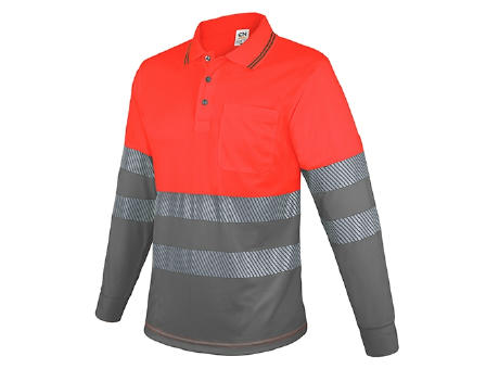 POLO MANGA LARGA CON BOLSILLO Y BANDAS REFLECTANTES “QVO”
