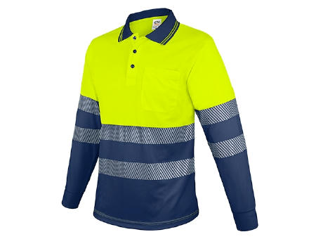 POLO MANGA LARGA CON BOLSILLO Y BANDAS REFLECTANTES “QVO”