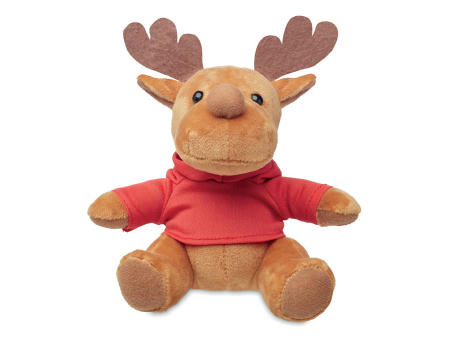 Reno de peluche con capucha