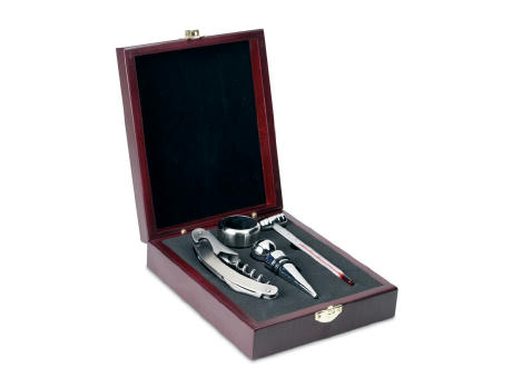 Set vino en caja de madera