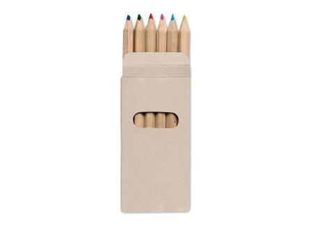 6 lápices de colores en caja