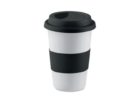 Taza cerámica y tapa silicona
