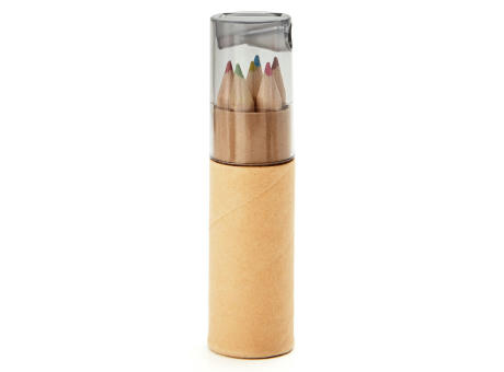 6 lápices de color en tubo