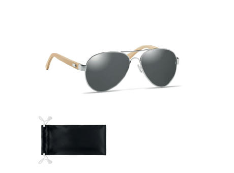 Gafas de sol de bambú en bolsa