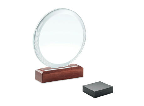 Placa o trofeo cristal redonda