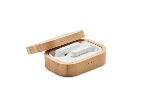 Auriculares TWS estuche bambú