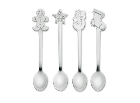 Set  4 cucharas de té navideñas