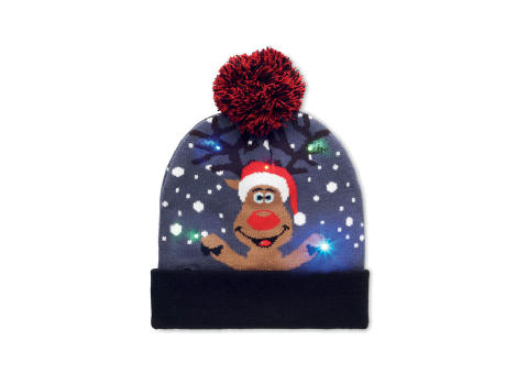 Gorro de punto navideño LED