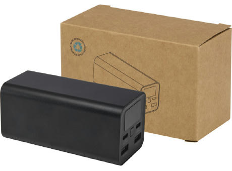 Batería externa para portátil de aluminio reciclado de 20 000 mAh y 70 W Acamar