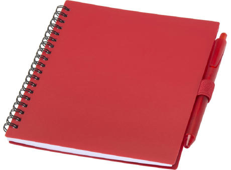 Juego de libreta de tapa blanda y bolígrafo de plástico reciclado (tinta azul) Niove