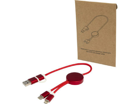 Cable 5 en 1 de aluminio y plástico reciclado de 30 cm para sincronización de datos y carga rápida de 27 W Alasia