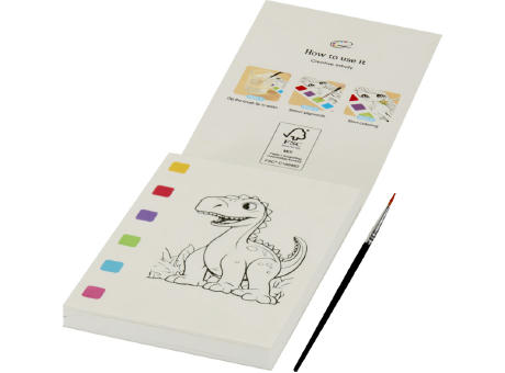 Set de cuaderno para colorear y juego de pinturas con pincel, Quell