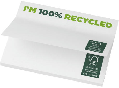 Bloc de notas adhesivas de papel reciclado de 100 x 75 mm Sticky-Mate® 