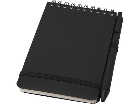 Libreta de tapa dura A6 de plástico procedente del océano con bolígrafo Thalaasa (tinta negra)
