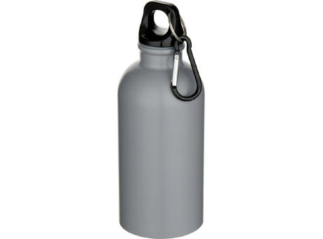Botella de 400 ml de acero inoxidable mate con certificado RCS de una sola pared con mosquetón Oregon