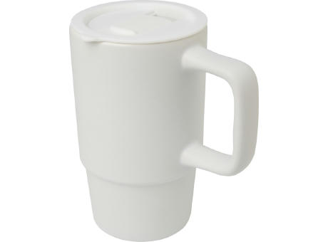 Taza de cerámica con tapa de plástico de 450 ml Carter