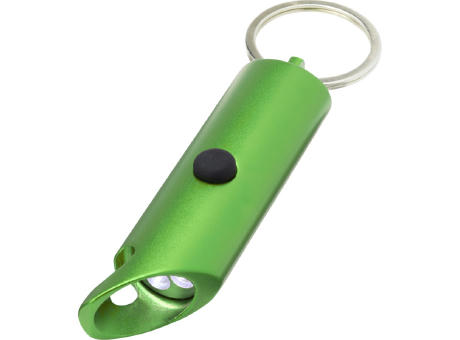 Luz LED IPX de aluminio reciclado y abrebotellas con llavero Flare