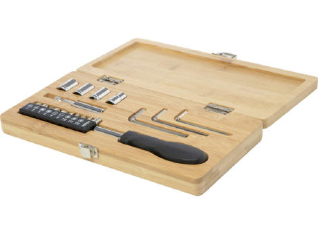 Set de herramientas de bambú/plástico reciclado de 19 piezas Rivet