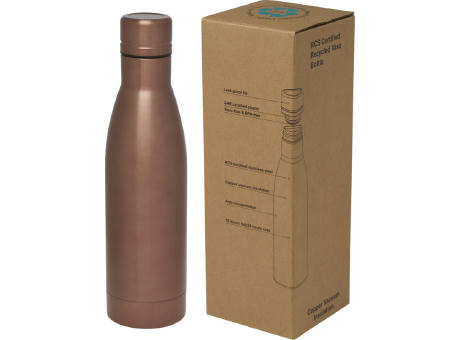 Bidón con aislamiento al vacío de 500 ml de cobre de acero inoxidable reciclado con certificación RCS Vasa