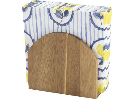 Servilletero de madera de acacia con un toque encantador