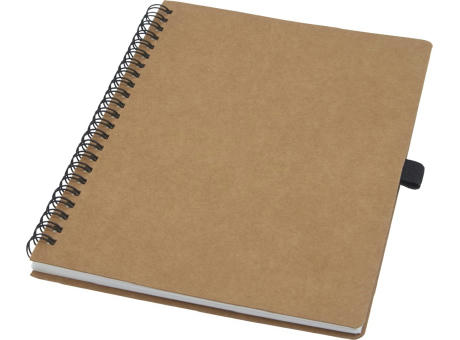 Libreta de tamaño A5 de cartón reciclado con espiral y papel de piedra Cobble