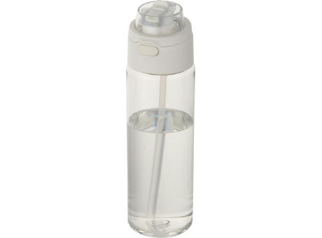Botella de agua Theron de 700 ml de plástico reciclado RCS con tapa de doble función y pajita abatible