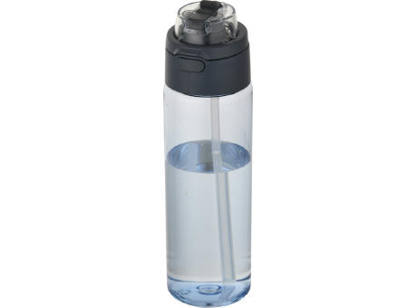 Botella de agua Theron de 700 ml de plástico reciclado RCS con tapa de doble función y pajita abatible
