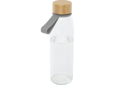 Botella de cristal de 500 ml con asa de silicona y tapa de bambú Porto
