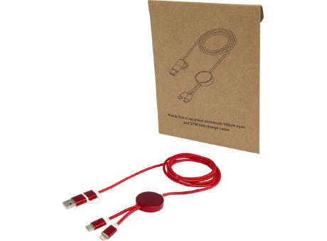 Cable 5 en 1 de aluminio y plástico reciclado de 150 cm para sincronización de datos y carga rápida de 27 W Alasia