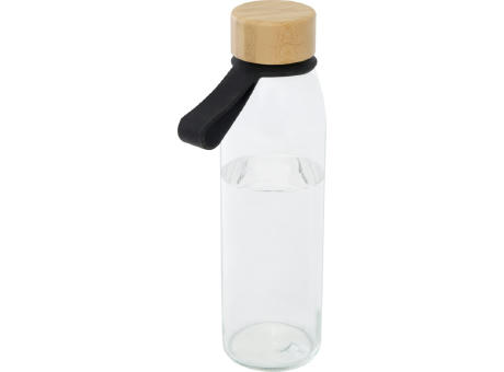 Botella de cristal de 500 ml con asa de silicona y tapa de bambú Porto
