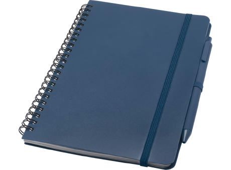 Libreta de tapa dura A5 de plástico procedente del océano con bolígrafo Thalaasa (tinta negra)