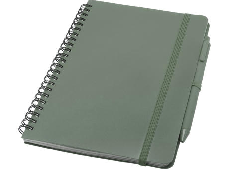 Libreta de tapa dura A5 de plástico procedente del océano con bolígrafo Thalaasa (tinta negra)
