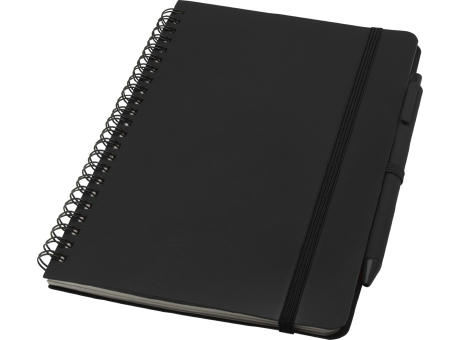 Libreta de tapa dura A5 de plástico procedente del océano con bolígrafo Thalaasa (tinta negra)